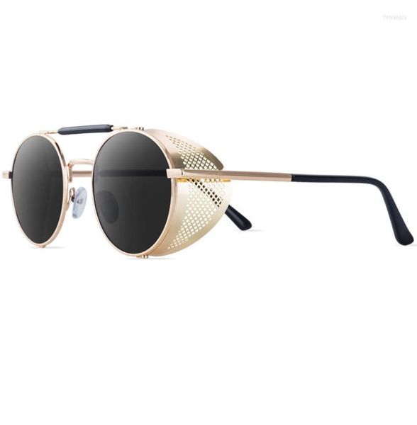 

sunglasses 2022 round steampunk men women fashion metal glasses brand design vintage uv400 gafas7960330, White;black
