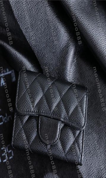 

10a tier mirror quality small wallet womens real leather card holder caviar lambskin coin purse classic ladies quilted credit 2586615, Red;black