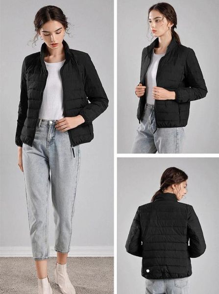 

women039s yoga short thin down jacket outfit solid color puffer coat sports winter outwear 15 colors s3xl1978501