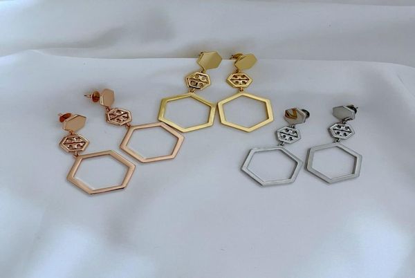 

dangle chandelier stud 3colors super a quality real 18k gold plated geometric shape earrings earring letter gift5104221, Silver