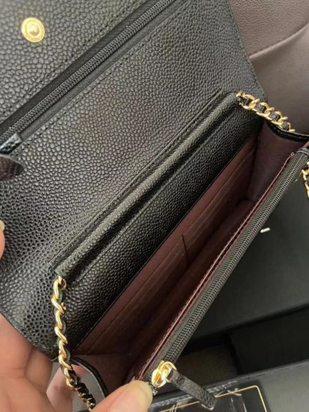 

2022 fashion selling classic mini size womens chain wallets sheepskin luxurys designer bag gold and silver buckle coin4808231, Red;black