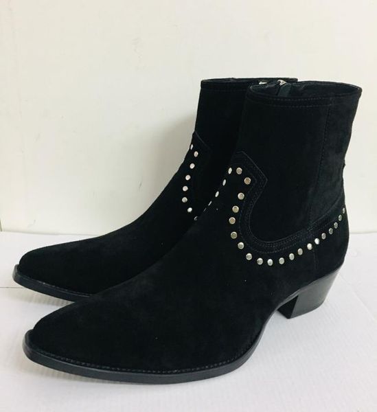 

high fashion life persional ankle boots new list genuine leather diamond trend boots1600071, Black