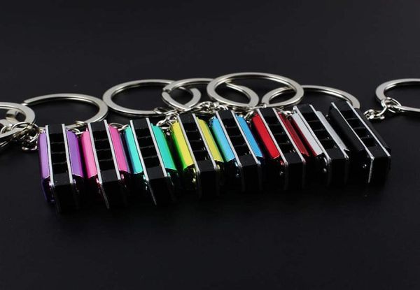 

key rings metal 4 holes mini harmonica toy's keyring kid's gifts keychain bags mobile key ring c39738317, Slivery;golden