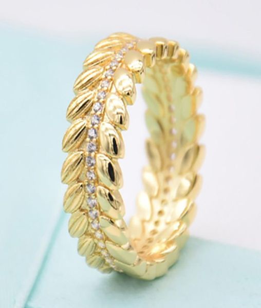 

fit wheat grain ring bracelet 100% authentic sterling silver 925 pendant charms european rings diy style jewelry6249177