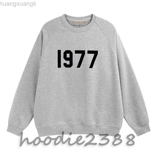 

ess 1977 designer esen men's esenta pullover sweatshirt oversized garment men's and women's long sleeve digital print crewnec, Black