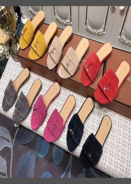 

new summer women sandals lock designer charms sea-slide walk season women slip-on slippers shoe stuffies 36-418987480, Black