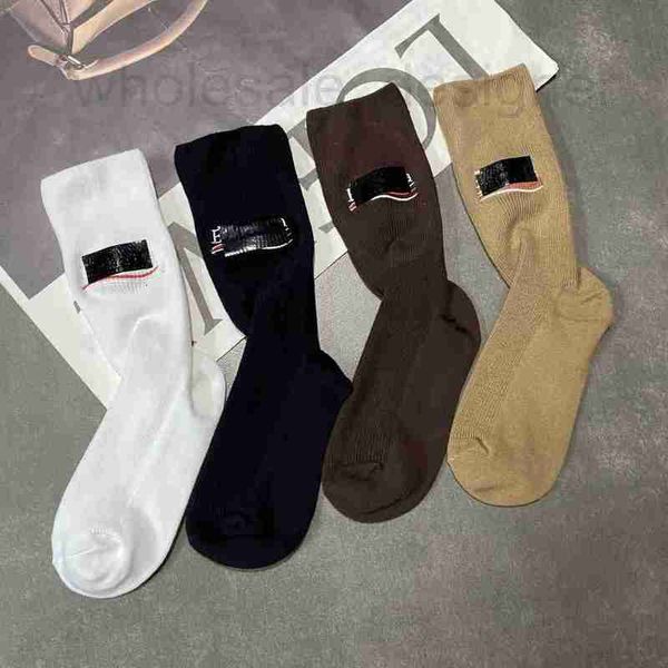 

socks & hosiery designer 2023 autumn new women's with western embroidery letters, black tape sticker, mid length socks, personalized de, Black;white