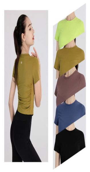 

align summer new female yoga clothes t-shirt fitness sports leisure round nec6469727