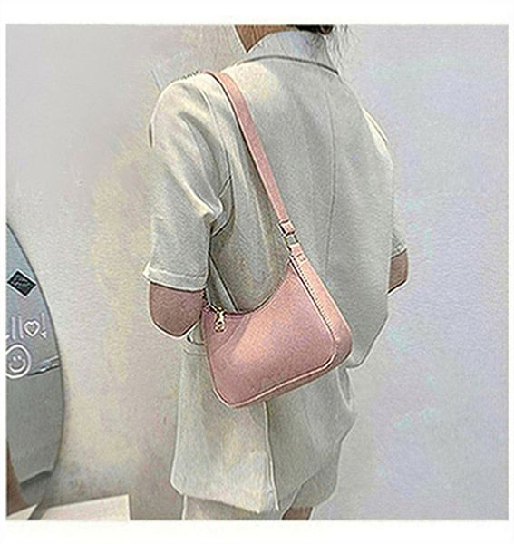 

new handle bag women retro handbag pu leather shoulder totes underarm handle bag female small subaxillary bags clutch a68, Black