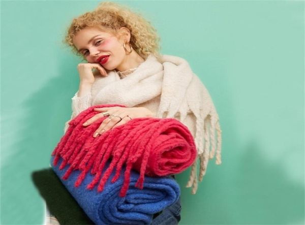 

scarves designer brand women s winter scarf ladies soild color cashmere warm shawls and wraps long tassels pashmina blanket 2209141376467, Blue;gray