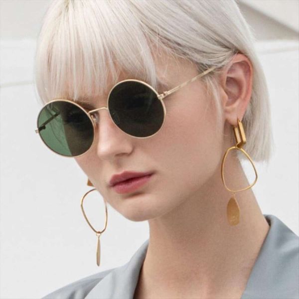 

round metal sunglasses fashioned style for men and women, White;black
