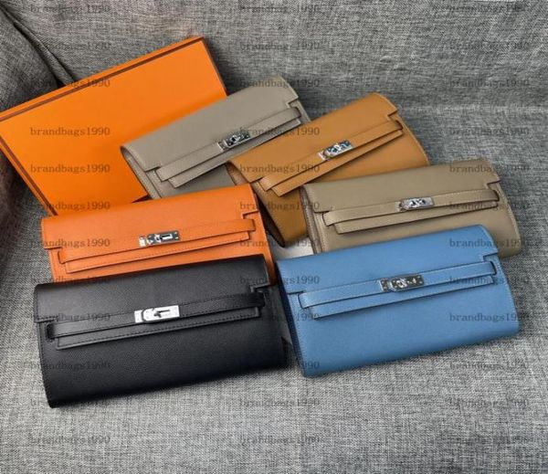 

original espom cowskin designer purse woman wallets clutch handbag silver gold buckle card holders fashion genuine leather with bo9757206, Red;black