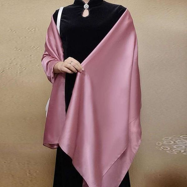 

silk scarf beautiful long satite shawl autumn and winter warm big, Blue;gray