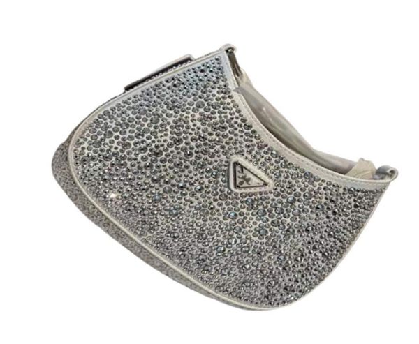 

new cleo womens designers tote shouler bags crystal embellished satin handbags ladies 2022 fashion underarm purses bl8746542