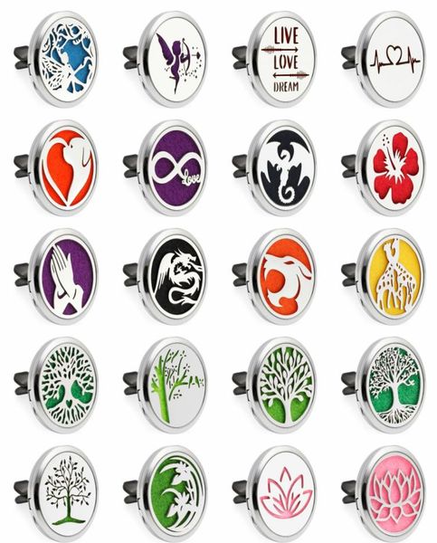 

car air freshener aromatherapy essential oil locket pendant perfume locket car diffuser vent clipsend 10pcs felt pads as gift1788178, Silver