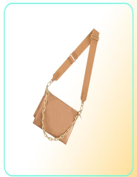 

m57791 vuittamins cross body bag coussin pm in camel and blue women thick chain handbags shoulder bags size 26 20 12cm7417713, Red;black