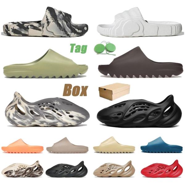 

2023 slippers eva for men woman comfortable sandals brown glow green soot onyx black bone resin desert sand pure slides mens 4404405