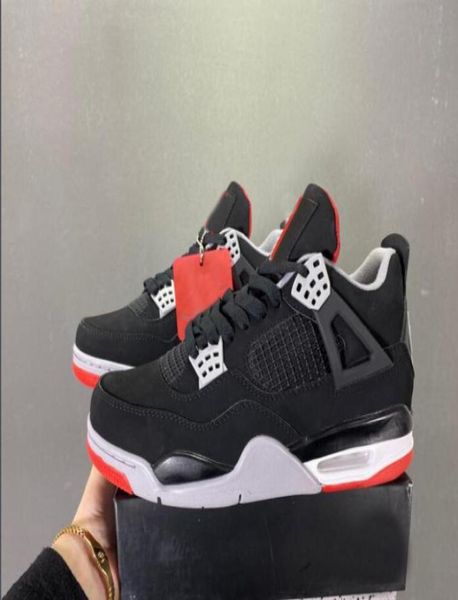 

4s bred mans basketball shoes black cement greysummit whitefire red 4 bred outdoor sneakers with box 3084970609593128