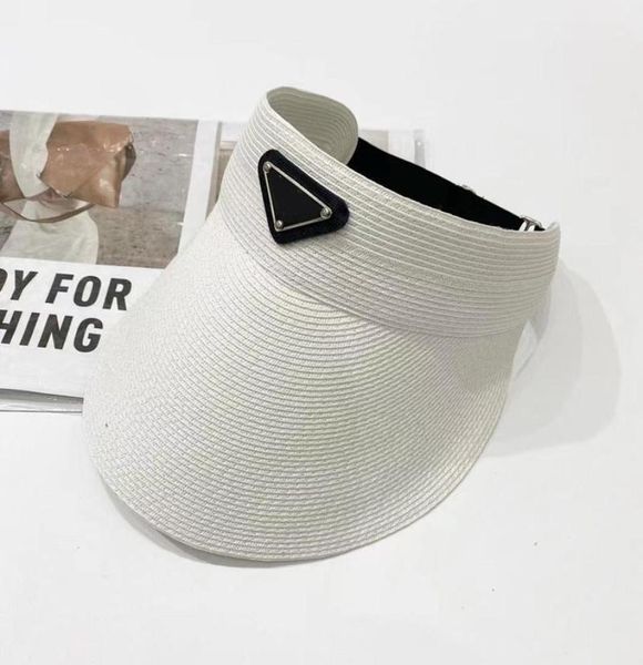 

2022 p designer empty visor straw hat luxury gentleman cap men women sun hats 3 colors3363892, Blue;gray
