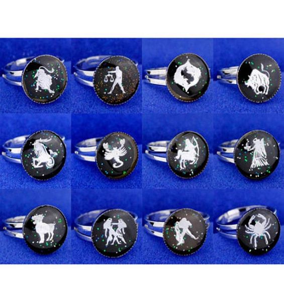 

cool 12pcs changing color 12 constellations mood rings feeling emotion temperature zodiac mood rings for adults children gifts mr11721422