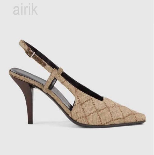 

women slingback odile print sandals pump with crystals designer luxury women shoe high heels lady slides outdoor shoes5579727, Black