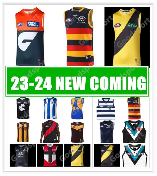 

23afl port adelaide crows karnten jersey essendon bombers st kilda brisbane fremantle dockers tank gold coast hawthorn vest rules shirt gian, Black;gray