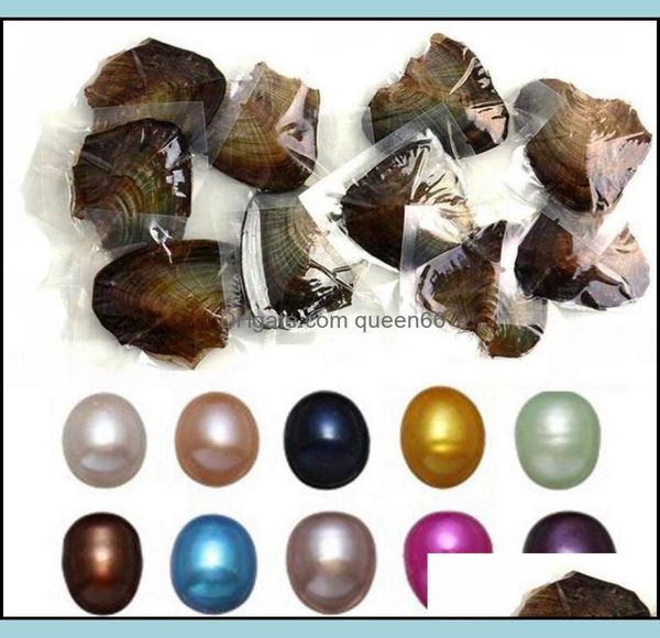 

pearl new oysters with dyed natural pearls inside party in bk open at home vacuum packaging epacket drop delivery jewelry otcby8591482, White
