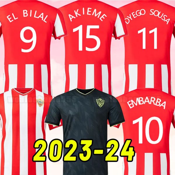 

2023 2024 union deportiva almeria soccer jerseys 14 guti nombre sekou munoz chema lazo gaspar petrovic custom 23 24 football shirt, Black;yellow