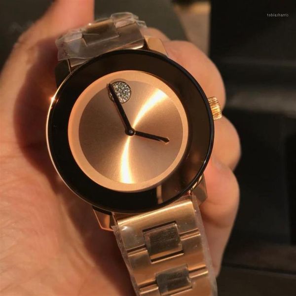 

men women watches couple quartz movement 36mm 42mm dial stainless steel strap crystal watch daily fashion waterproof watch1284o, Slivery;brown