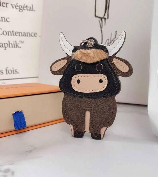 

fashion pu leather ox cattle cow key ring designer keychain car keyring holder bull pendant christmas new year gift with box yx5616788126, Silver