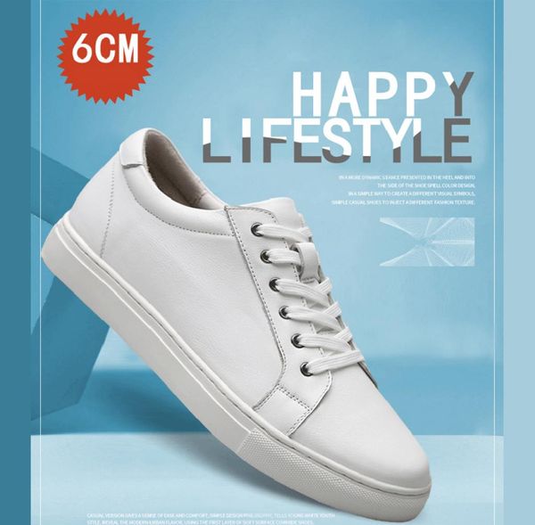 

men sneakers man elevator height increase insoles high heels cm leather tall white shoes lj2012023371972, Black