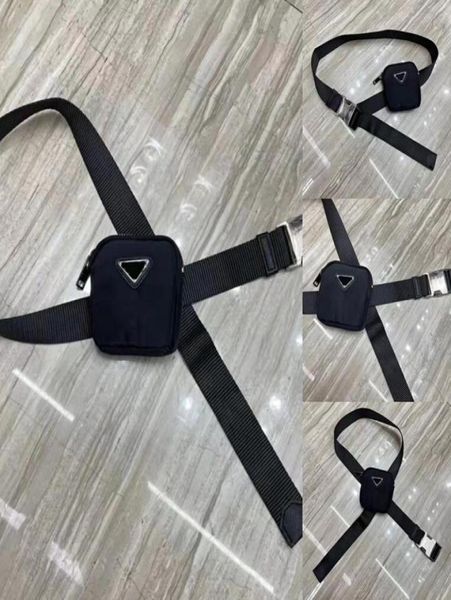 

fashion outdoor leisure waist bag neutral nylon designer letter zipper classic triangular adjustable belt black mini wallet card b1546249