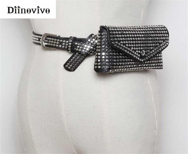 

diinovivo fashion rivets waist pack luxury designer fanny pack small women waist bag phone pouch punk belt bag purse whdv0632 21119994724