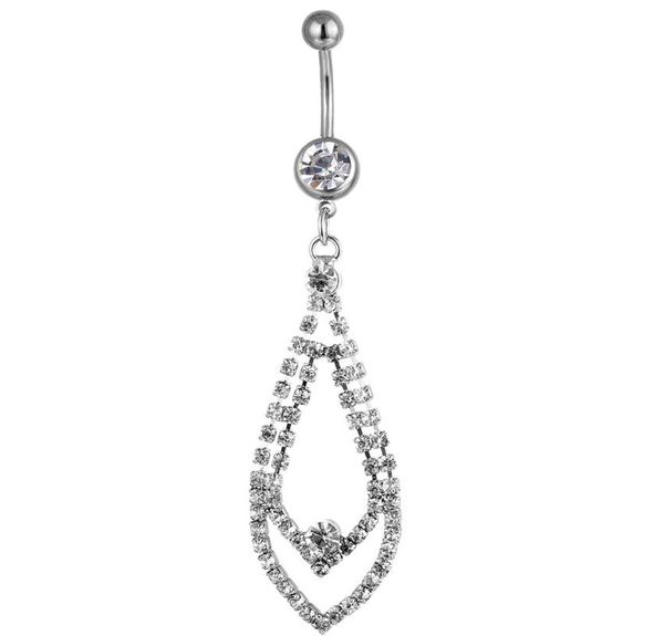 

d0183 clear color belly navel button ring01234567896752610, Silver