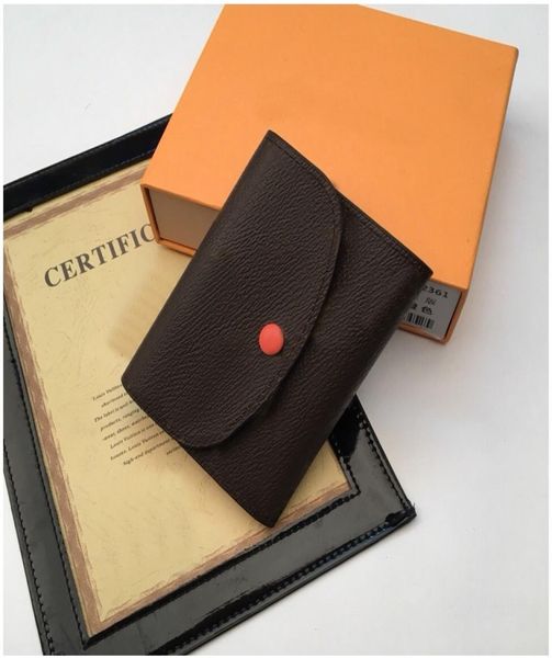 

2021 whole fashion single zipper pocke men and women leather wallet luxurys designers bags purse with box card bag5865835, Red;black
