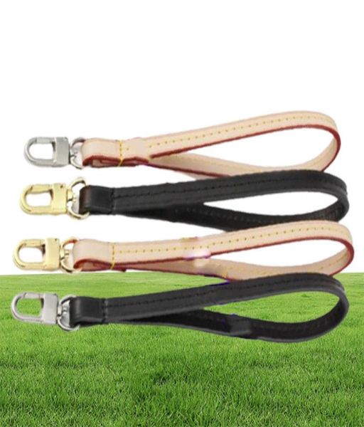 

bag parts replacement real vachetta calf leather wristlet holder strap for designer toilet pouch toiletry kit zippy cl9047080, Black