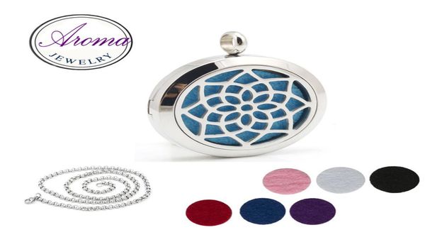 

premium aromatherapy essential oil diffuser necklace locket pendant 316l stainless steel jewelry with 24quot chain and 6 washab1298184, Silver