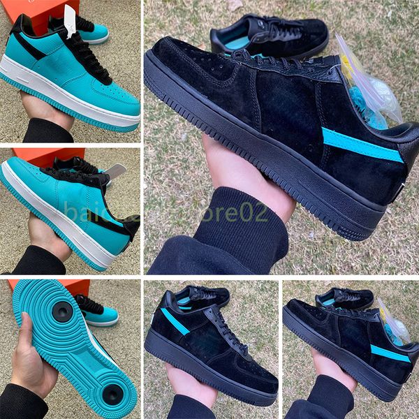 

2023 authentic tiffanyco x 1 low outdoor shoes sneaker 1837 forces black blue trainers men women sports sneakers with original box dz1382-00
