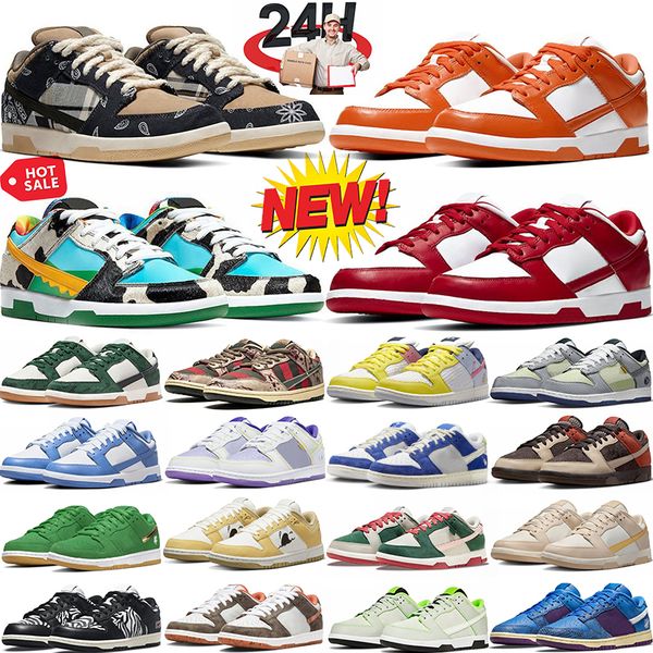 

2023 black white panda running shoes low glot strawberry peach cream grey fog unc triple pink ucla jarritos mice green team gold mens sneake