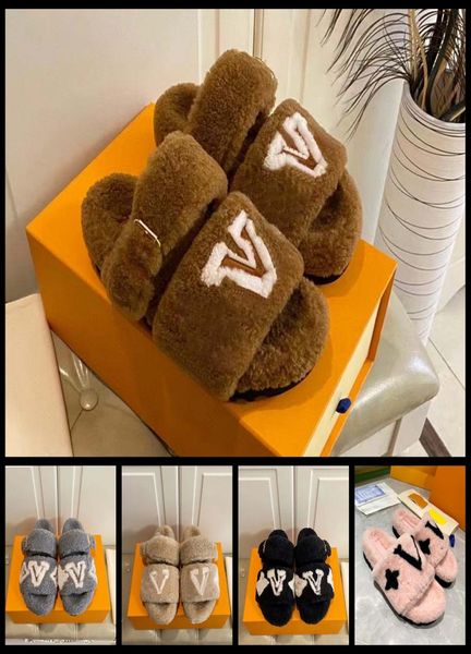 

designer slipper fur slides luxury sandals italy brand sandals women flip flop woolen slippers casual shoes sneakers boots by shoe9354114, Black