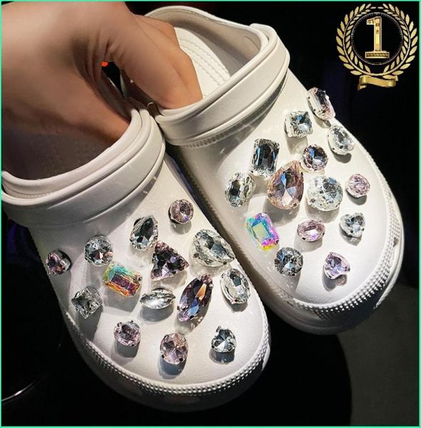 

ab fancy diamond charms designer bling rhinestone shoe decoration charm for jibs s kids boys women girls gifts5150233, Silver