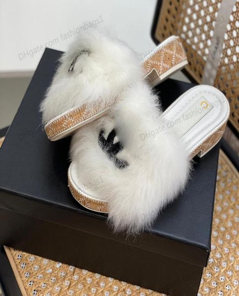 

women furry slippers with wood flat sandals outdoor shoe black loafers flip flops slipons designer black soft plush cozy open toe9227739