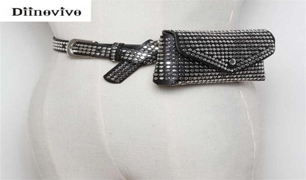 

diinovivo fashion rivets waist pack luxury designer fanny pack small women waist bag phone pouch punk belt bag purse whdv0632 21111373824