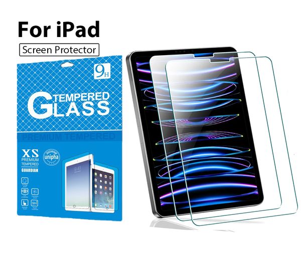 

for ipad pro 11 tempered glass screen protector for ipad air 4 5 10.9 10th 7/8/9th generation 5/6th pro 9.7 mini 6 hd film with package