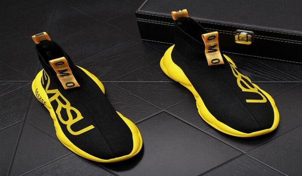 

designer men knitted socks shoes light bottom hip hop fashion men039s casual shoes breathable men039s sneakers h56314241, Black
