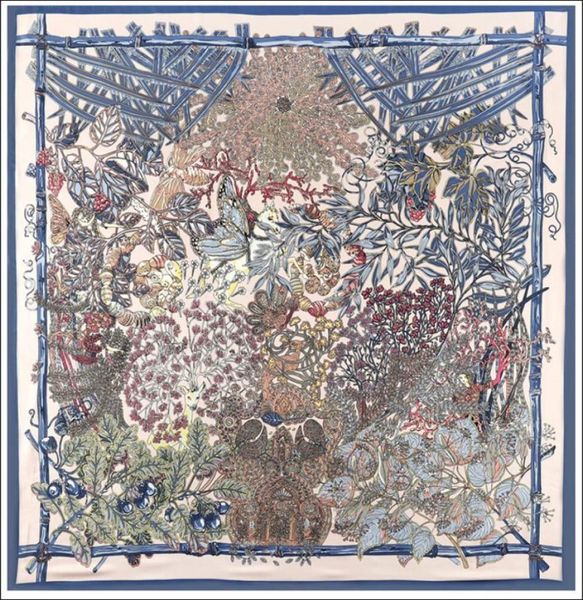 

stain edge scarf 130130cm spain print square scarves horse print vintage foulard female silk hijab lady bandana gift silk shawl8336348355, Blue;gray