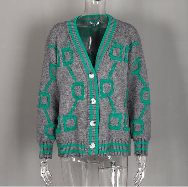 

luxury for knitted women sweaters long sleeve cardigan knitted print womens loose sweater winter new long sleeve v-neck knitwear ladies wome, White;black