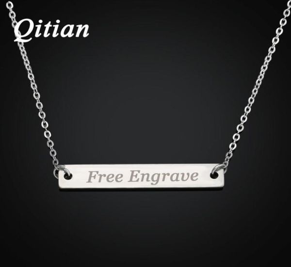 

bar necklace engraved in stainless steel personalized name necklace nameplate custom made with any name5180450, Silver