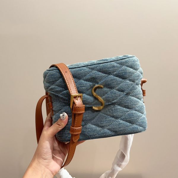 

designer women diamonds quilted denim box shoulder bag france luxury brand y cellphone flap case bags lady cross body leather strap mini pou