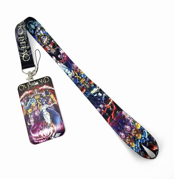 

japanese anime overlord lanyard keychain id cover pass mobile phone charm neck straps badge holder keyring accessories2933022, Silver